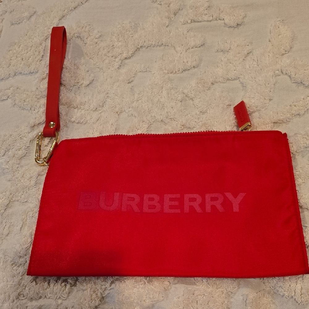 Burberry Red Cosmetic Bag/Clutch